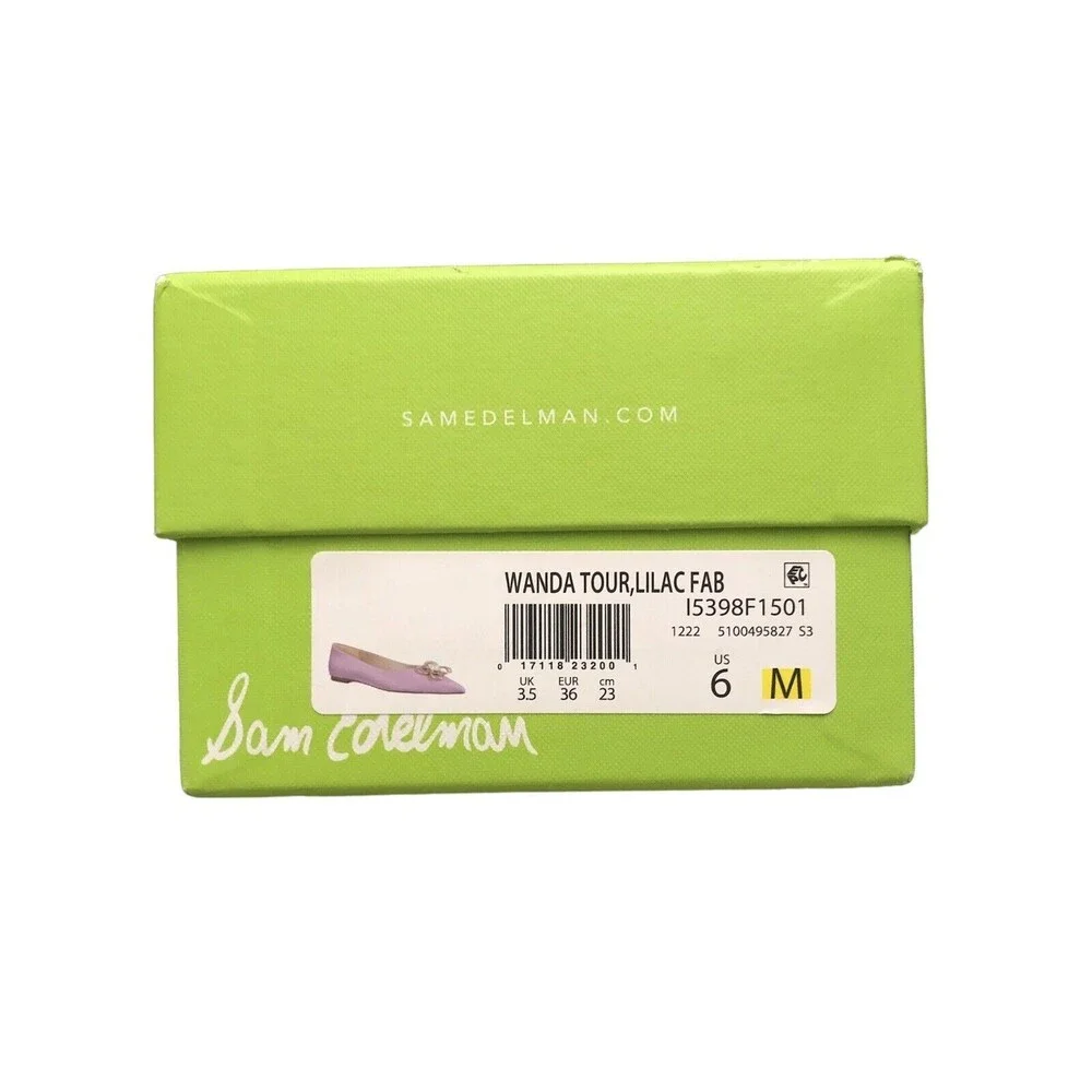 Sam Edelman Wanda Tour Pointed Toe Flat Color Lilac Haze Sz 6 New in box $150